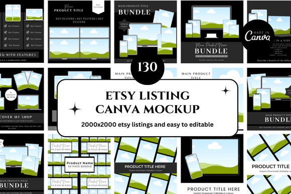 130 Etsy Canva Mockup: Streamline Your Digital Product Design Process