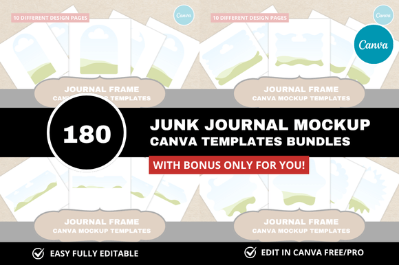 180 Junk Journal Canva Bundle: A Must-Have for Etsy Digital Sellers