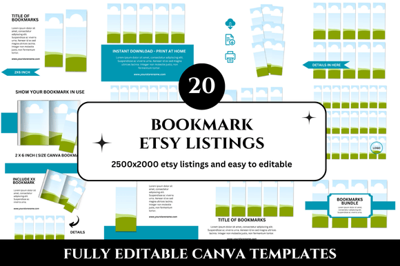 20 Bookmark Etsy Listings Mockup: A Time-Saving Solution for Digital Product Sellers