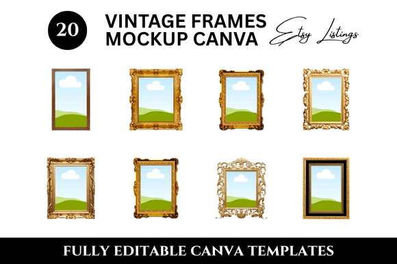 20 Wall Frame Etsy Listings Mockup: A Must-Have for Digital Sellers