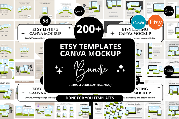 260 Etsy Canva Mockup Bundle