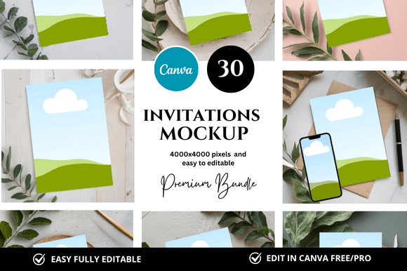 30 Invitation Canva Mockup: Save Time and Elevate Your Digital Designs