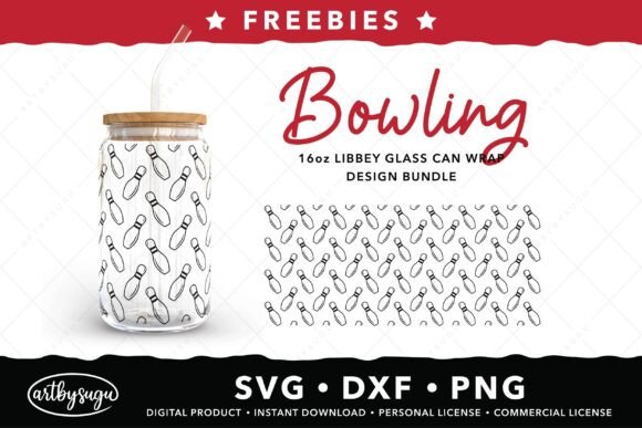 Bowling Libbey Glass Can SVG Freebies: Versatile Vector Art for Creators