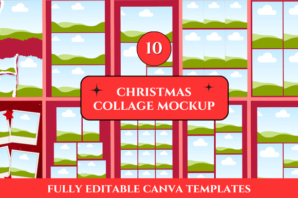Christmas Collage Mockup Canva