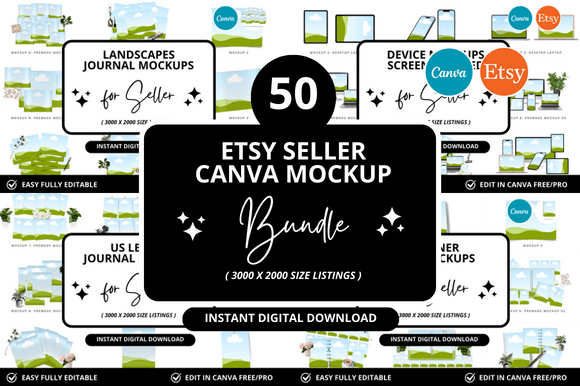 Etsy Canva Mockup Bundle: Streamline Your Digital Shop Setup