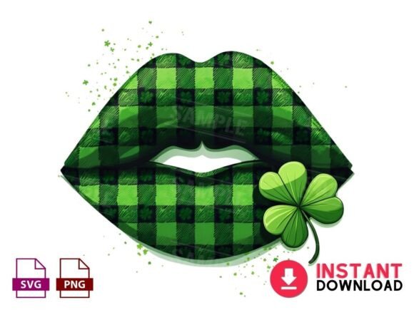 Green Lips St. Patrick’s Day Clipart: A Playful Addition to Your Celebrations