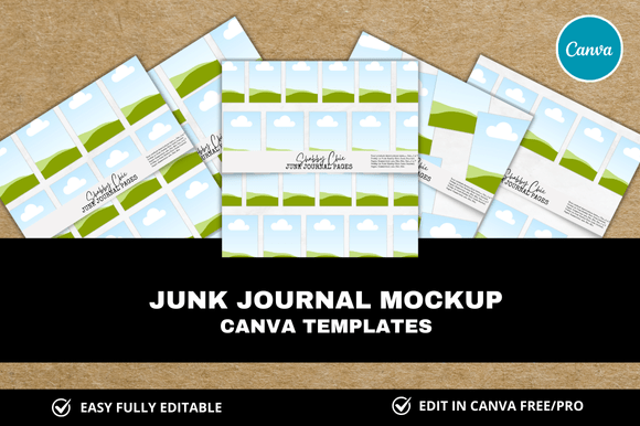 Junk Journal Printables Mockup and Digital Design Solutions for Etsy Sellers