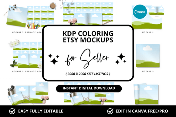 KDP Coloring Etsy Canva Mockup: Enhancing Your Digital Product Listings
