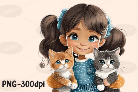 Little Girl with Cats Sublimation: A Creative Tool for Modern Crafters and Designers