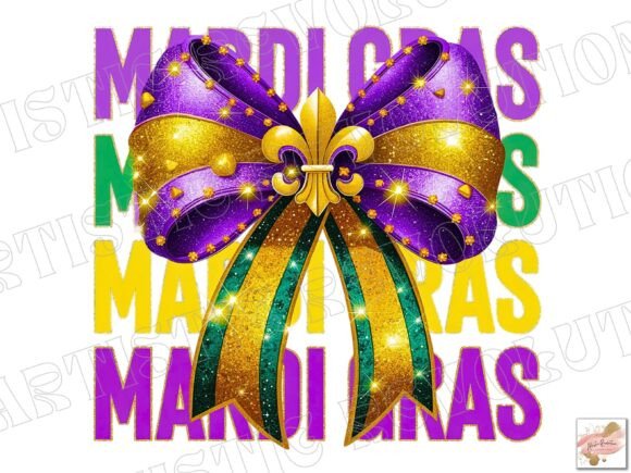 Mardi Gras Coquette PNG Fleur De Lis Png