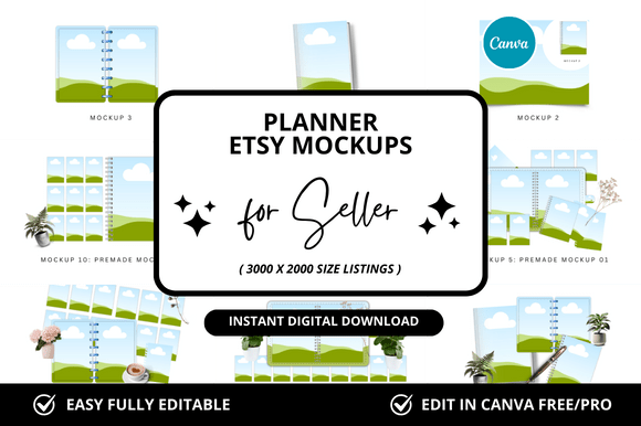 Planner Etsy Canva Mockup