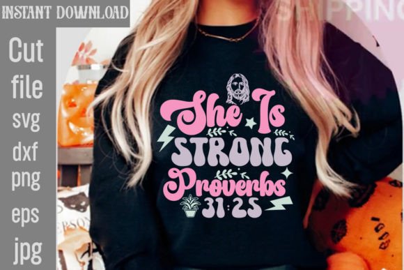 She is Strong Proverbs 31 25 Retro SVG: A Practical Resource for Faith-Driven Creatives