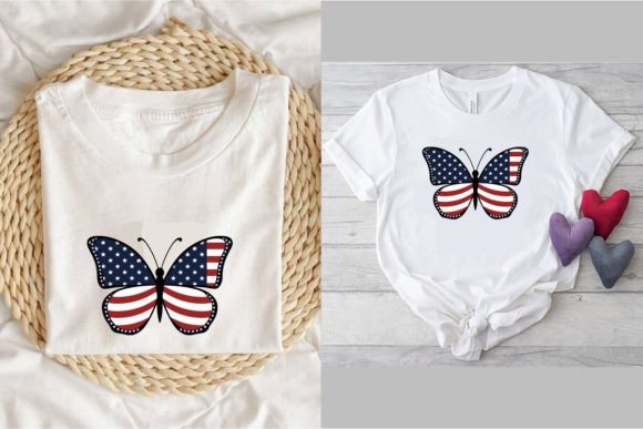 USA Butterfly Design for Premium Apparel