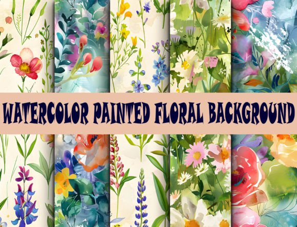 Watercolor Summer Floral Background Set: Practical Design Solutions for Creative Projects
